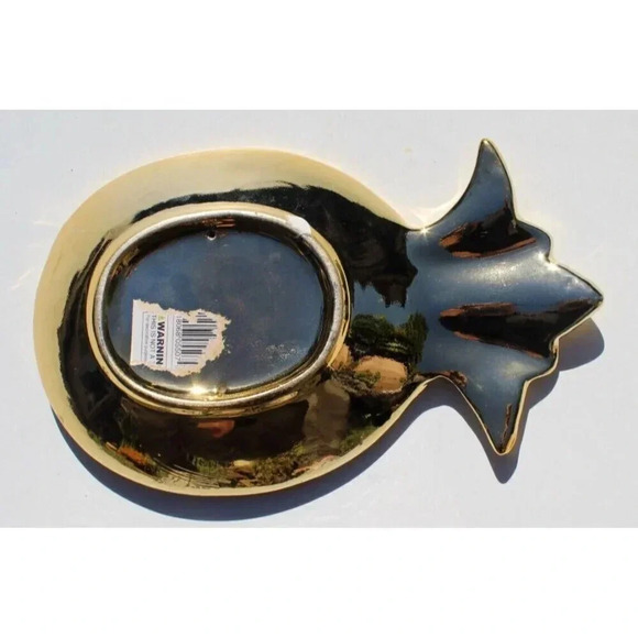 Vintage Pineapple Gold Ceramic Vanity Trinket Tray - Picture 2 of 2